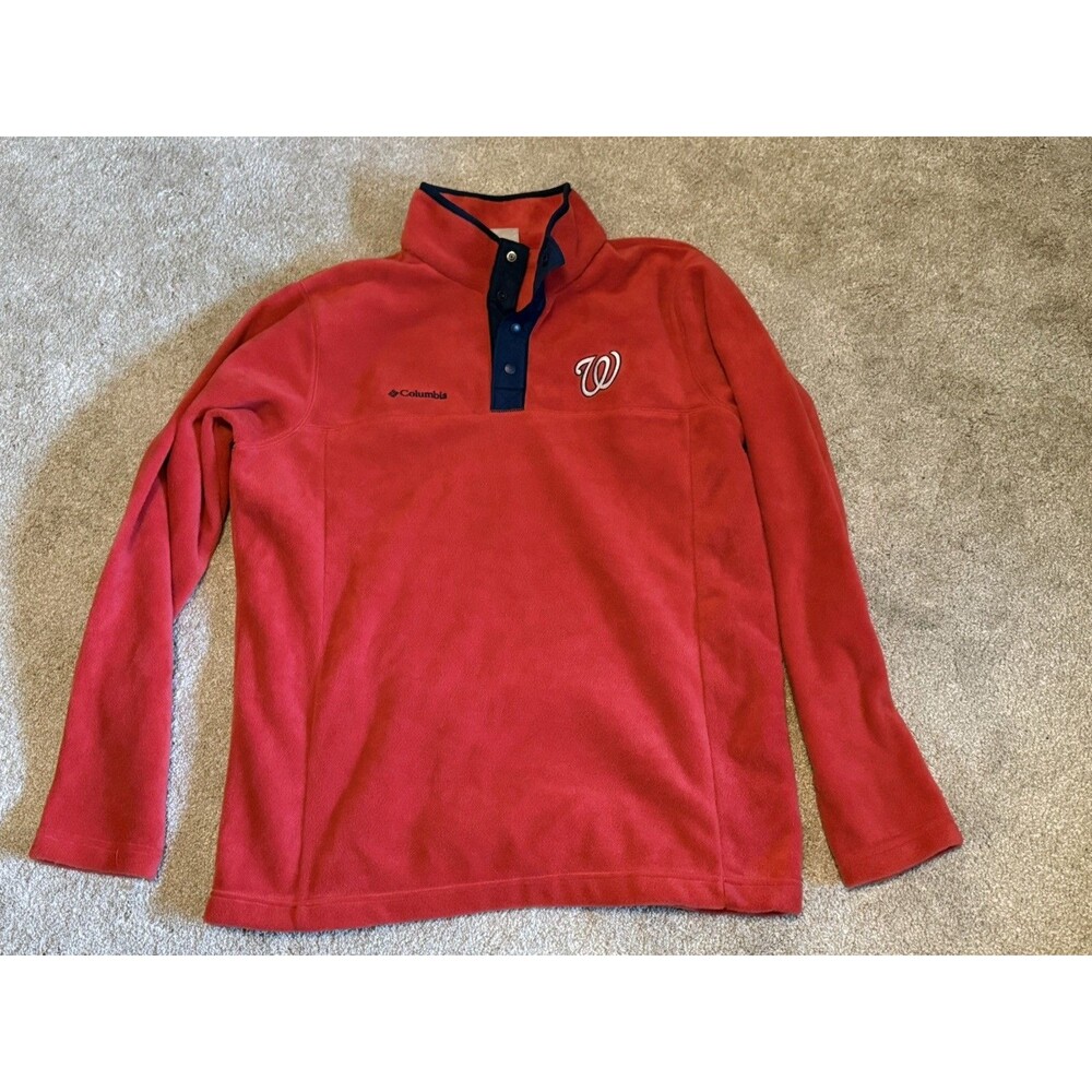 Columbia Washington Nationals 1/4 Zip Pullover Fleece jacket size Medium  NWT